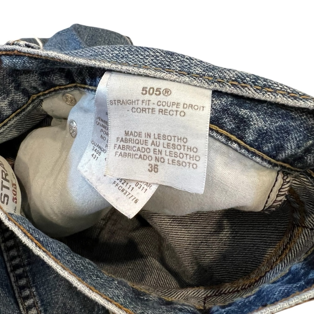 Levi’s 505 Denim Jean Shorts Jorts Men’s Size 36 Denim Dad Shirts Medium Wash - Picture 3 of 4